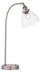 Ralph Clear Glass Table Lamp in Brushed Silver