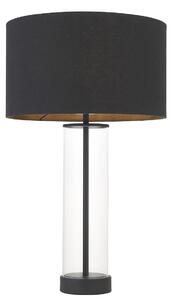 Agatha Clear Glass Table Lamp in Matt Black