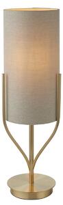Fabian Table Lamp in Satin Brass with Natural Linen Shade