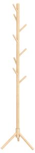 HOMCOM Eight-Hook Wooden Coat Rack - Natural Aosom UK