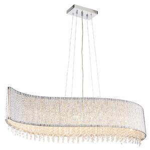 Galicia Clear Crystal Eight Light Pendant in Chrome