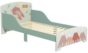 ZONEKIZ Toddler Bed Frame, Kids Bedroom Furniture for Ages 3-6 Years, Green