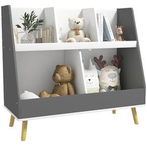HOMCOM Kids Storage Shelf with 5 Compartments, Grey Aosom UK