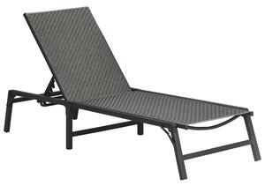 Outsunny Rattan Sun Lounger, Foldable with 5-Level Adjustable Backrest, Recliner Chair, Grey Aosom UK