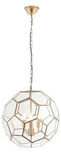 Maude Clear Glass Pendant in Antique Brass