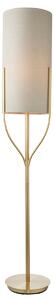 Fabian Floor Lamp in Satin Brass with Natural Linen Shade