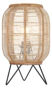 Zuni Natural Bamboo Table Lamp in Matt Black