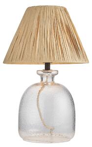 Lyndon Clear Glass Table Lamp Base with Natural Raffia Shade