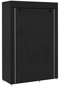 HOMCOM Fabric Wardrobe, Portable Wardrobe with 6 Shelves, 1 Hanging Rail, Foldable Closets, 103 x 43 x 162.5 cm, Black