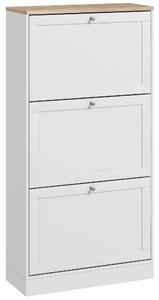 HOMCOM Shoe Cabinet with 3 Flip Drawers, Narrow Shoe Storage Cabinet for 18 Pairs, Freestanding Slim Shoe Rack for Entryway, Hallway, White Aosom UK