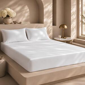 Ackly Bamboo - White Fitted Sheet, Single