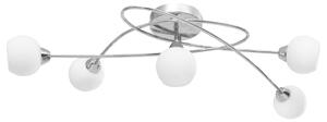 Ceiling Lamp with Round White Ceramic Shades for 5 G9 Bulbs