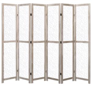 6-Panel Room Divider White 210x165 cm Solid Wood