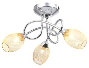 Ceiling Lamp with Gold Plated Lamp Shades for 3 G9 Bulbs