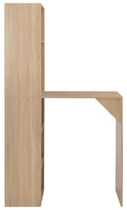 Bar Table with Cabinet Oak 115x59x200 cm