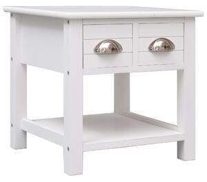 Side Table White 40x40x40 cm Paulownia Wood