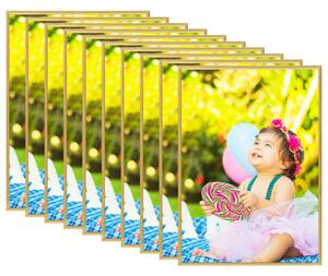 Photo Frames Collage 10 pcs for Table Gold 15x21cm MDF