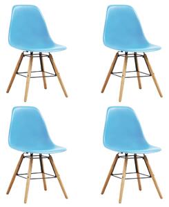 Dining Chairs 4 pcs Blue Plastic