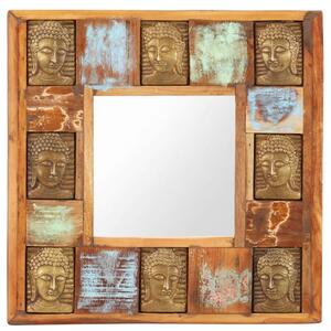 Mirror with Buddha Cladding 50x50 cm Solid Reclaimed Wood