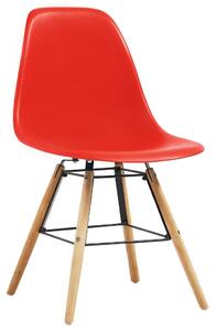 Dining Chairs 6 pcs Red Plastic