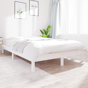 Bed Frame White 120x190 cm Small Double Solid Wood Pine