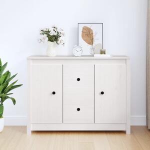 Sideboard White 100x35x74 cm Solid Wood Pine