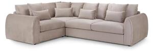 Millburn Velvet Left Hand Corner Sofa In Mocha