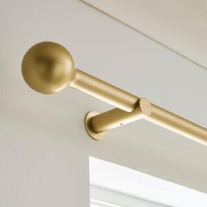 Contemporary Ball Fixed Metal Curtain Pole with Rings