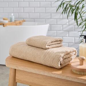 Natural Diagonal Rib Zero Twist Cotton Towel Natural
