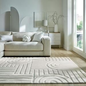 Supersoft Lush Geometric Faux Fur Arch Rug Ivory