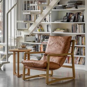 Davis Lounge Chair, Leather Brown