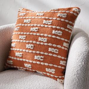 Set of 3 Braid Square Scatter Cushions Terracotta