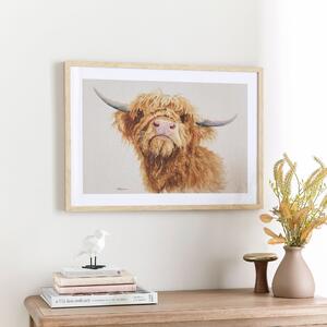Highland Cow Framed Print Natural