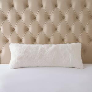 Faux Fur Boudoir Cushion White