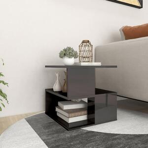 Side Table High Gloss Grey 40x40x40 cm Engineered Wood