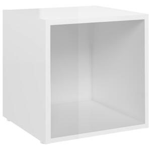 TV Cabinet High Gloss White 37x35x37 cm Engineered Wood