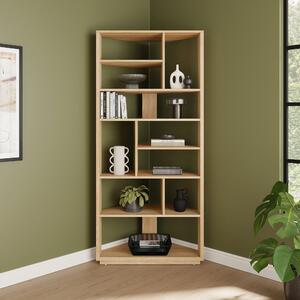 Hardy Corner Bookcase, Oak Effect Oak
