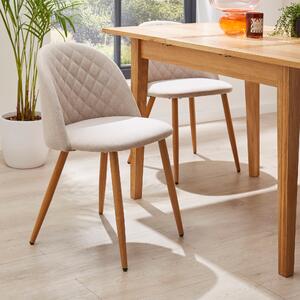 Astrid Dining Chair, Natural Fabric Natural