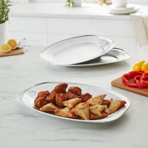 Pack of 3 Foil Platters Silver