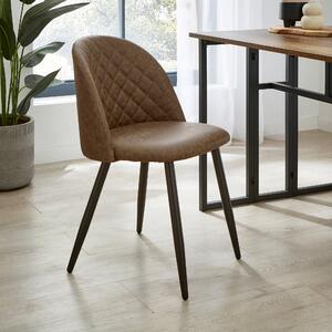 Astrid Dining Chair, Faux Leather Brown