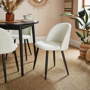 Astrid Dining Chair, Ivory Boucle Ivory