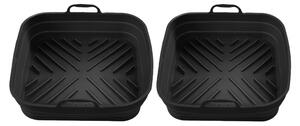 Tower Set of 2 Square Foldable Trays Black