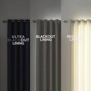 Luna Brushed Blackout Eyelet Curtains Jet Black