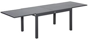 Outsunny Extendable Garden Table, 10 Seater Outdoor Dining Table with Aluminium Frame for Lawn, Balcony and Backyard, Grey