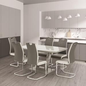 Venice 6 Seater Dining Table, Glass Grey