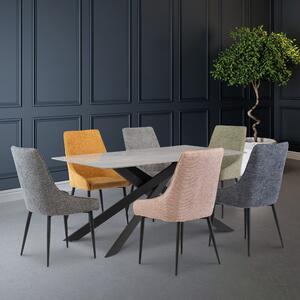 Camilla 6 Seater Dining Table, Sintered Stone Grey/Black