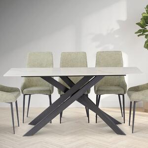 Camilla Large 6 Seater Dining Table, Sintered Stone Marble