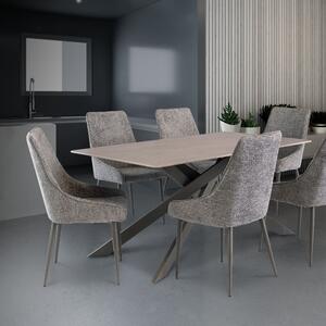 Camilla 6 Seater Dining Table, Sintered Stone Grey
