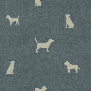ANTE DECOR Woof Printed Cotton Fabric Blue