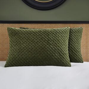 Dorma Genevieve Green 100% Cotton Standard Pillowcase Dark Green